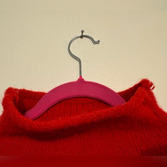 Cupcakes & Cashmere SKI Red Mock Turtleneck Oversized Pullover Sweater Size XS - Picture 5 of 7